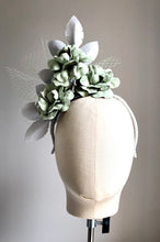 Ginni - Mint & White Floral Leather Fascinator - MM490