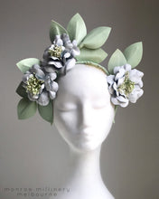 Morganna - Mint & White Leather Fascinator - MM360