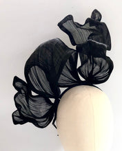 Rachel - Black Silk Fascinator - MM689