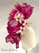 Kara - Pink Silk & Rose Gold Leather Fascinator - MM690