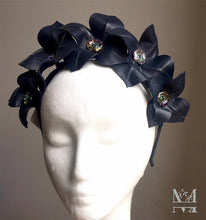 Lily - Leather Flower Crown - Navy - MM254