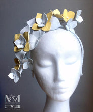 Maisy - Yellow & White Leather Flower Headpiece - MM252